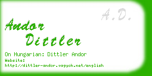 andor dittler business card